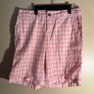 Women’s Sonoma Modern Fit Pink Gingham Chino Shorts Size 6
